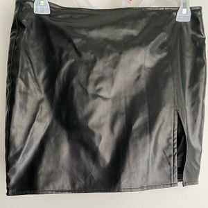 Black leather skirt